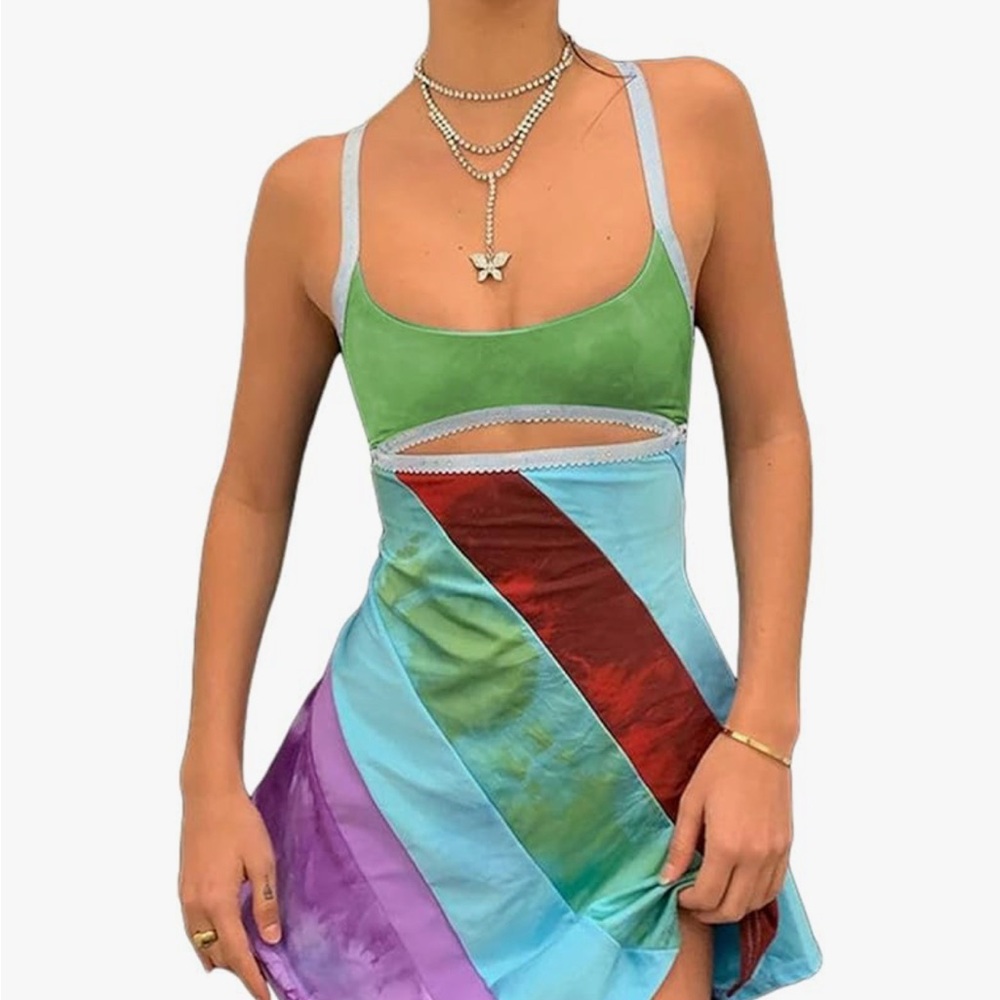 Multicolor Striped Mini Dress